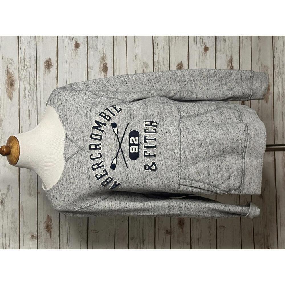 Abercrombie & Fitch distressed oversized marled grey sweatshirt Size Medium